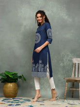 Printed Denim Kurta